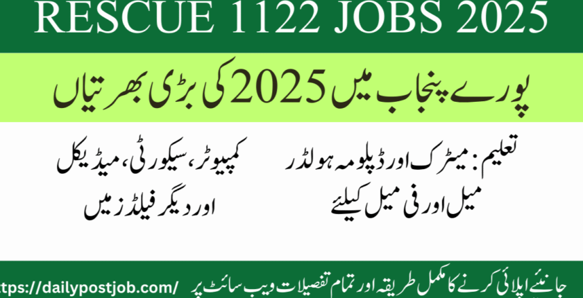 Rescue 1122 Jobs 2025 in Pakistan – Emergency Service Careers